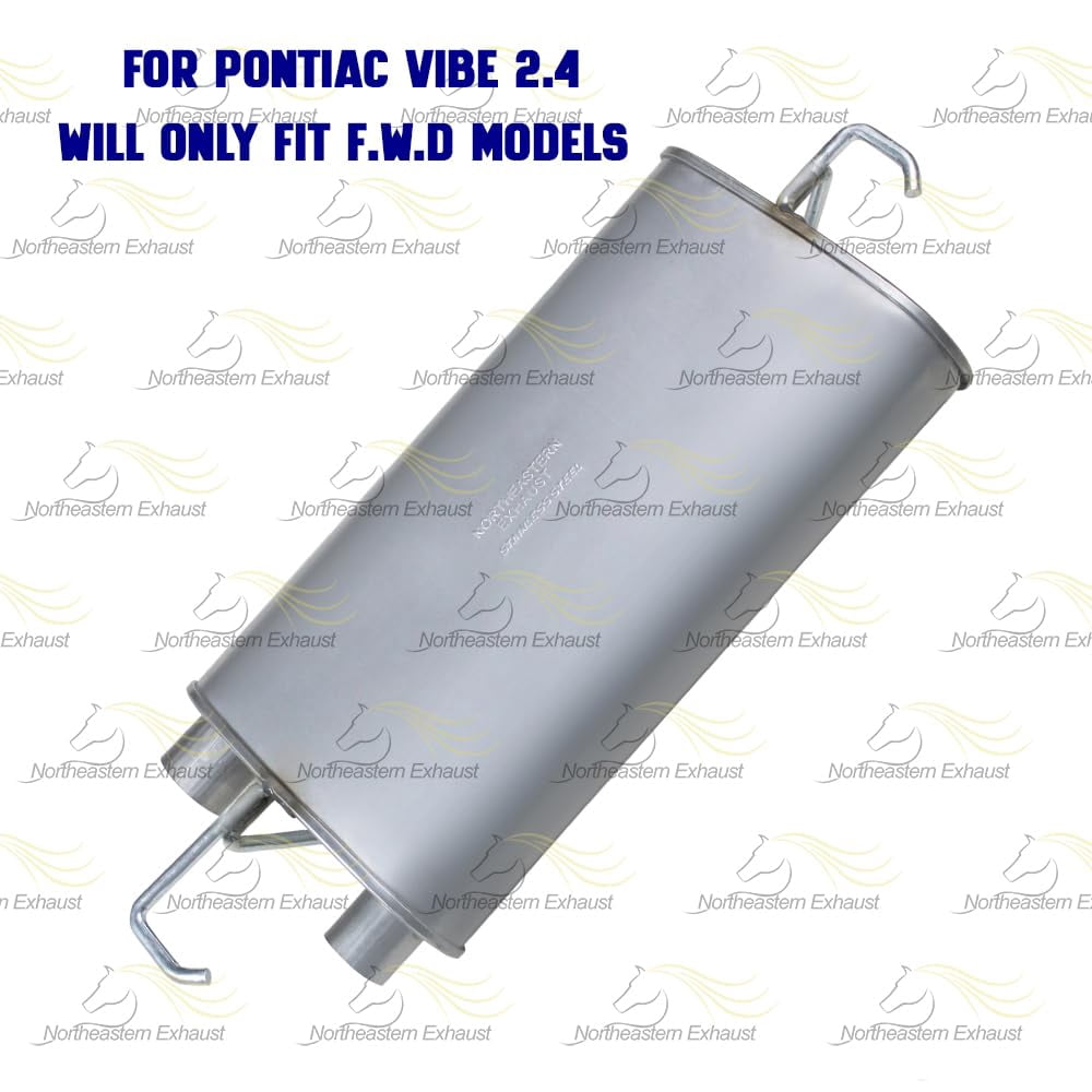 Northeastern Exhaust Extension Pipe, Muffler & Tail Pipe Fits 2009-2013 Toyota Matrix 1.8L & 2009-2010 Pontiac Vibe 1.8L/2.4L - Direct Fit | Stainless Steel