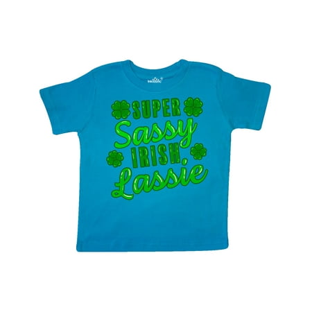 

Inktastic Super Sassy Irish Lassy with Green 4 Leaf Clovers Gift Toddler Boy or Toddler Girl T-Shirt