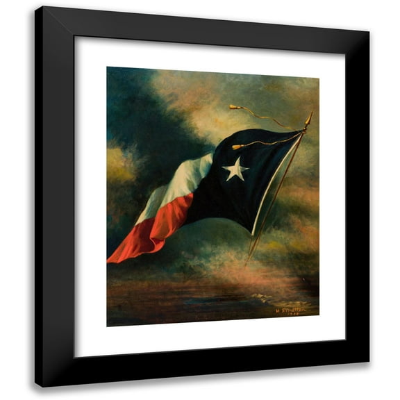 Harco Schutter 12x14 Black Modern Framed Museum Art Print Titled - Flag of Texas (1918)