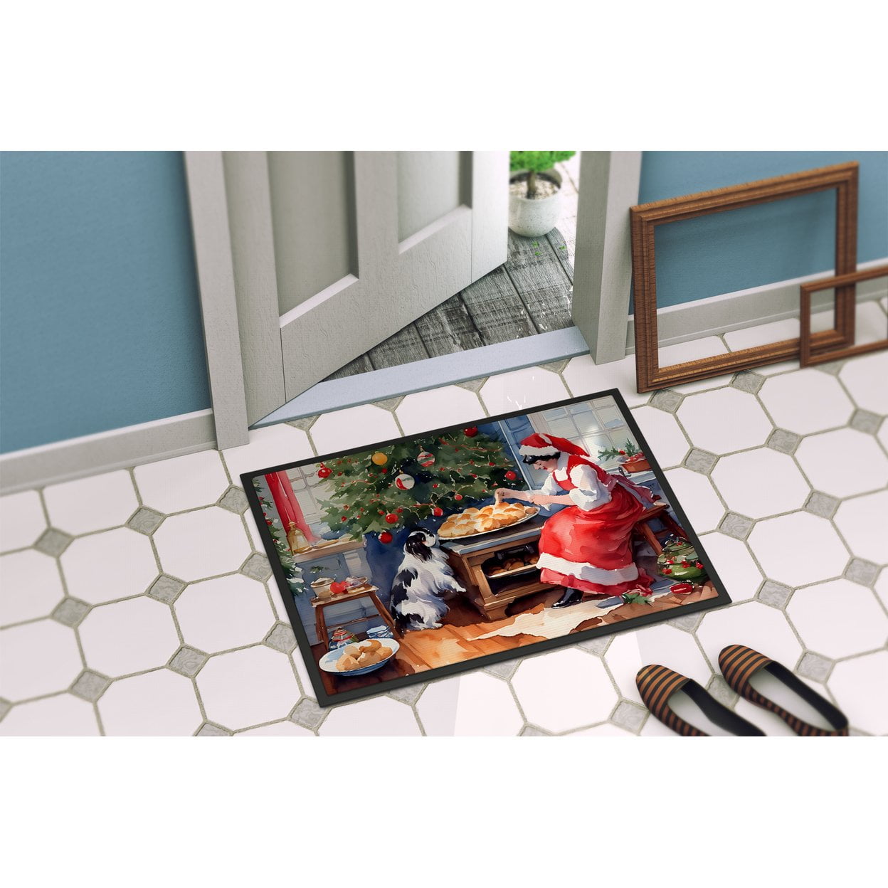 Carolines Treasures DAC3829MAT 18 x 27 in.  Japanese Chin Christmas Cookies Doormat