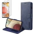 thumbnail image 1 of for Samsung Galaxy A53 5G Case With 2x Screen Protector, Premium PU Leather Flip Wallet Case [Card Holder][Stand Function] Shockproof Protective Cover (Blue), 1 of 5
