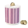 thumbnail image 3 of Polka Dot Piggy Bank, Vertical Stripes in Color Shades with Faded Big Polka Dots Pattern Retro Style, Ceramic Coin Bank Money Box for Cash Saving, 3.6" X 3.2", Multicolor, by Ambesonne, 3 of 4