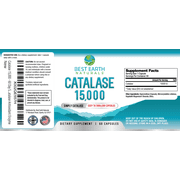 Best Earth Naturals, Catalase 15,000 Pure Catalase Anti-Aging Support Antioxidant Enzyme 60 Count