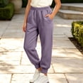 thumbnail image 2 of QTBIUQ Girls Jogger Pants Kids Cotton Sweatpants with Side Pockets Elastic Waist Solid Color Winter Pants, 2 of 8