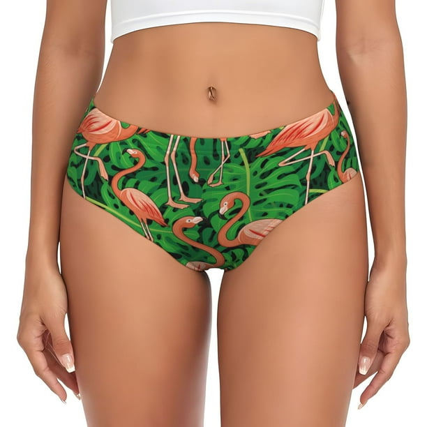 Fotbe Flamingo Calzones Estampados para Mujer – Ropa Interior de Algodón, Cómoda, Suave y Elástica-Medium