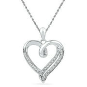 925 Sterling Silver Heart Necklace and Pendant with CZ Accent Stones