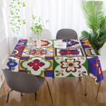 thumbnail image 6 of Coolnut Unbreakable Square Tablecloths with Dust and Wrinkle Resistance-54x54In, Mexican Talavera Ceramic Wedding Kitchen Picnic Buffet Holiday Party House Decor, 6 of 7