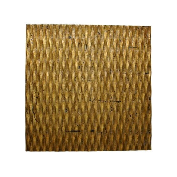 Home Decorative Metallic Ridge Gold Wall Art 36" X36"