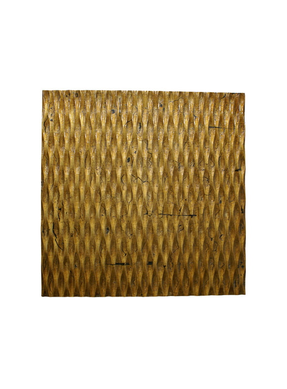 Home Decorative Metallic Ridge Gold Wall Art 36" X36"