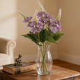 thumbnail image 4 of Ramo de flores artificiales de jacinto y manzano silvestre – Arreglo floral artificial con jarrón, flores de seda realistas para centro de mesa de boda, decoración del hogar y decoración de eventos., 4 of 6