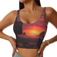thumbnail image 1 of Balery Sunset Western Desert Cowboy Sujetadores deportivos con espalda cruzada para mujer, acolchados, sin costuras, de alto impacto, ideales para yoga, gimnasio, entrenamiento y fitness.-, 1 of 8