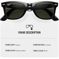 thumbnail image 2 of Ray-Ban RB2140F ORIGINAL WAYFARER CLASSIC LOW BRIDGE FIT Square Shaped Non-Polarized Sunglasses for Men & Women - Includes Official RAYBAN Eyewear Kit - G-15 Green Lens, 2 of 7