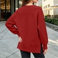 thumbnail image 7 of Falkdiz Girls Long Sleeve With Mitten-Style Cuffs Shirts Warm Comfy Tops Outdoor Winter Daily Casual Crew Neck Pullover for Girls Solid Color , Wine , Size: 7-8 Years, 7 of 7