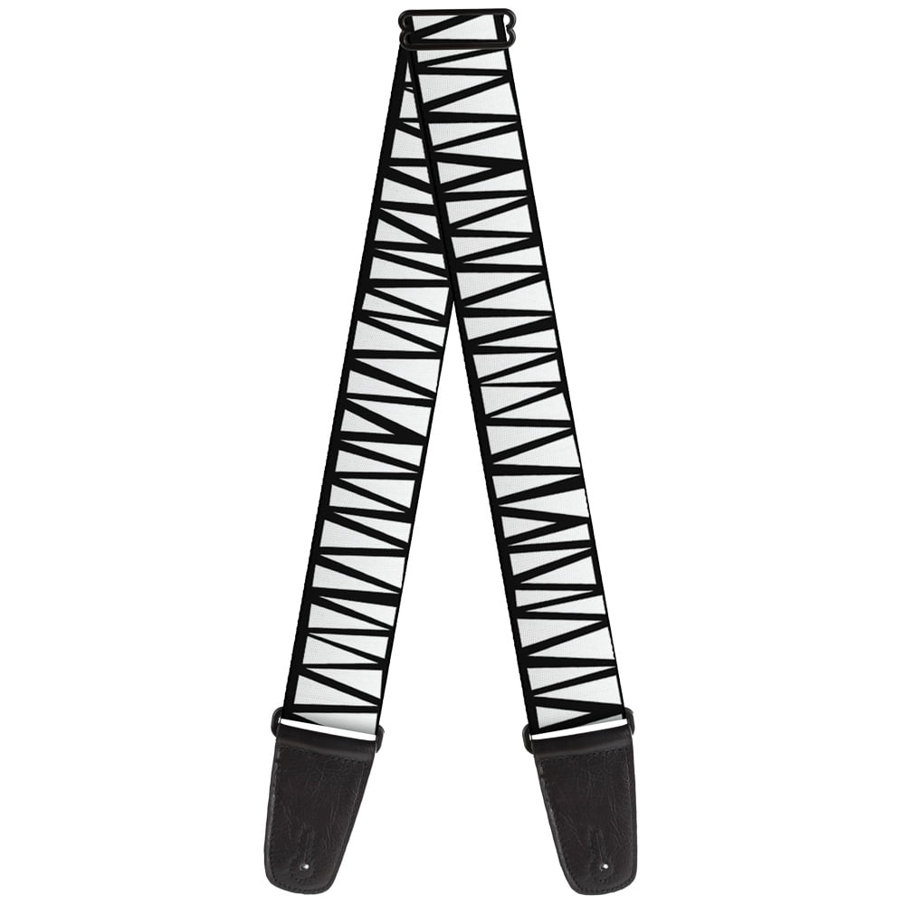 Buckle-Down Guitar Strap, Zig Zag Doodle Black White, 2 Inches Wide