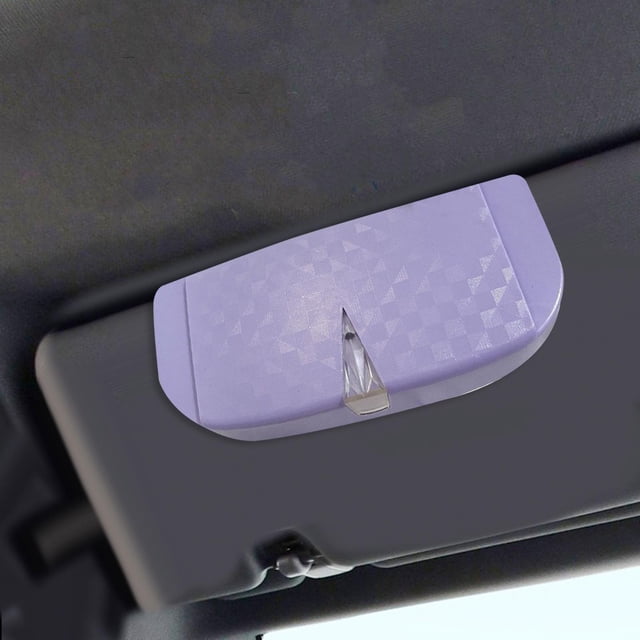 Caja de gafas para coche, fácil instalación, organizador de carcasa rígida, estuche de almacenamiento para gafas de , para automóvil, regalo para Púrpura