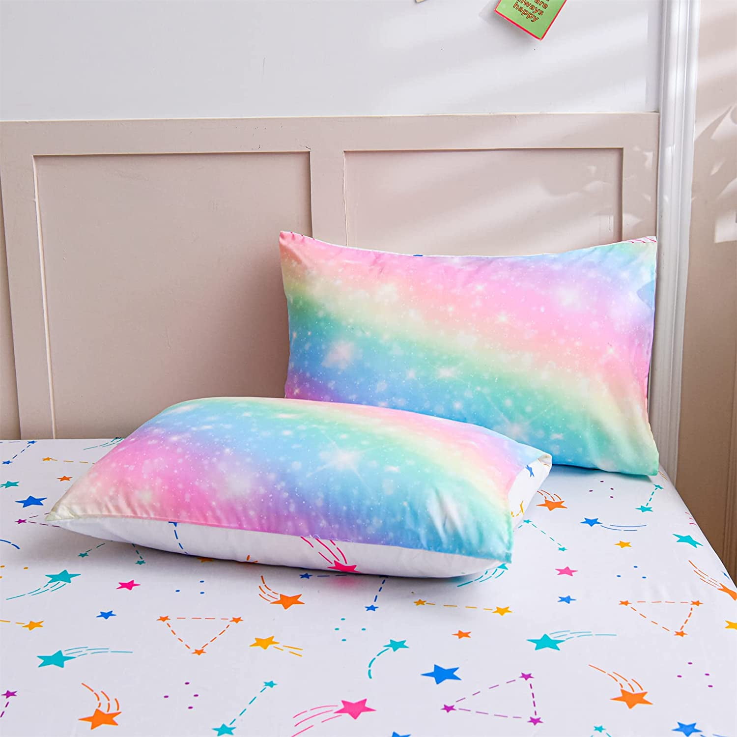 NTBED Gradient Glitter Bedding Set for Girls Twin Size Colorful