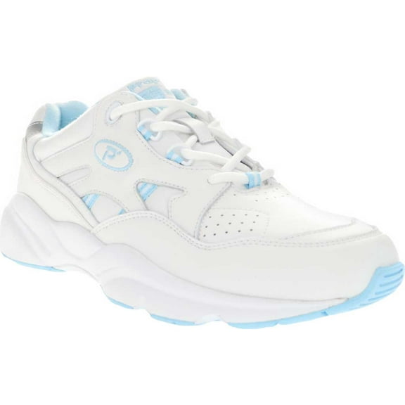 Women's Propet Stability Walker Sneaker White/Light Blue