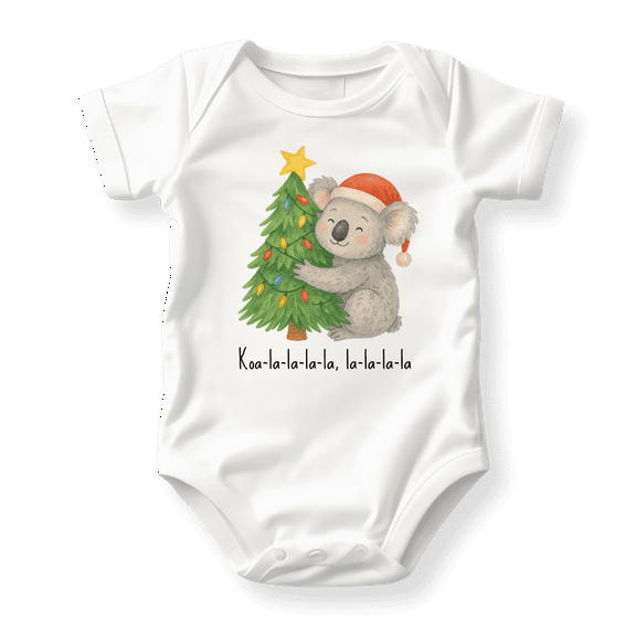 Christmas Koala Baby Bodysuit, Newborn Outfit, Baby Clothes, Gift for Children 18m White
