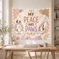 thumbnail image 5 of Two White Dogs with Brown Ears in Yoga Poses Against Pastel Backgrounds, Playful Illustration for Pet Lovers, Pet Themed Artwork Birthday Gift, Tapestry Wall Hanging for Bedroom and Living Room, 5 of 7