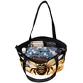 thumbnail image 5 of Honeybee Canvas Leather Mix Twill Jeanette Sponge Handbag 30x10.5x39cm/11.8x4.1x15.4in, 5 of 5