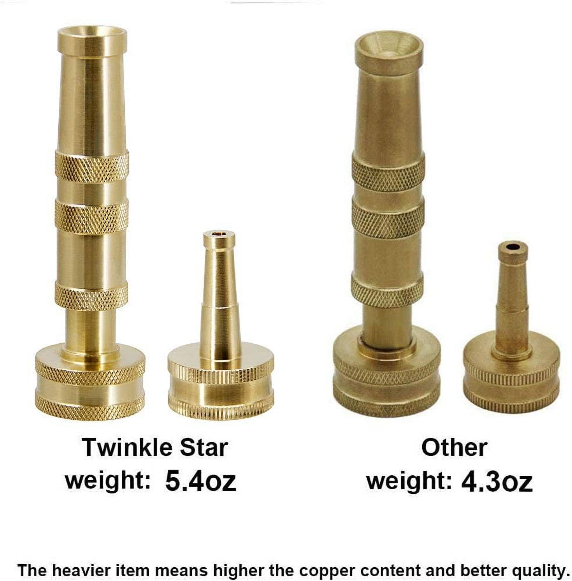 Solid Brass Heavy Duty Adjustable Twist Hose Nozzle Jet Sweeper Nozzle, TWIS3231