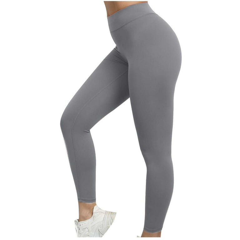 SMihono Women's Solid Color Wrinkled Peach Hip Active Sports Fitness  Running High Waist Full Length Long Pants Yoga Pants Female Fashion Gray 4  