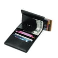 thumbnail image 2 of RFID-Safe leather jacket card holder slides forward 8 cards mo sed Dark brown, 2 of 5