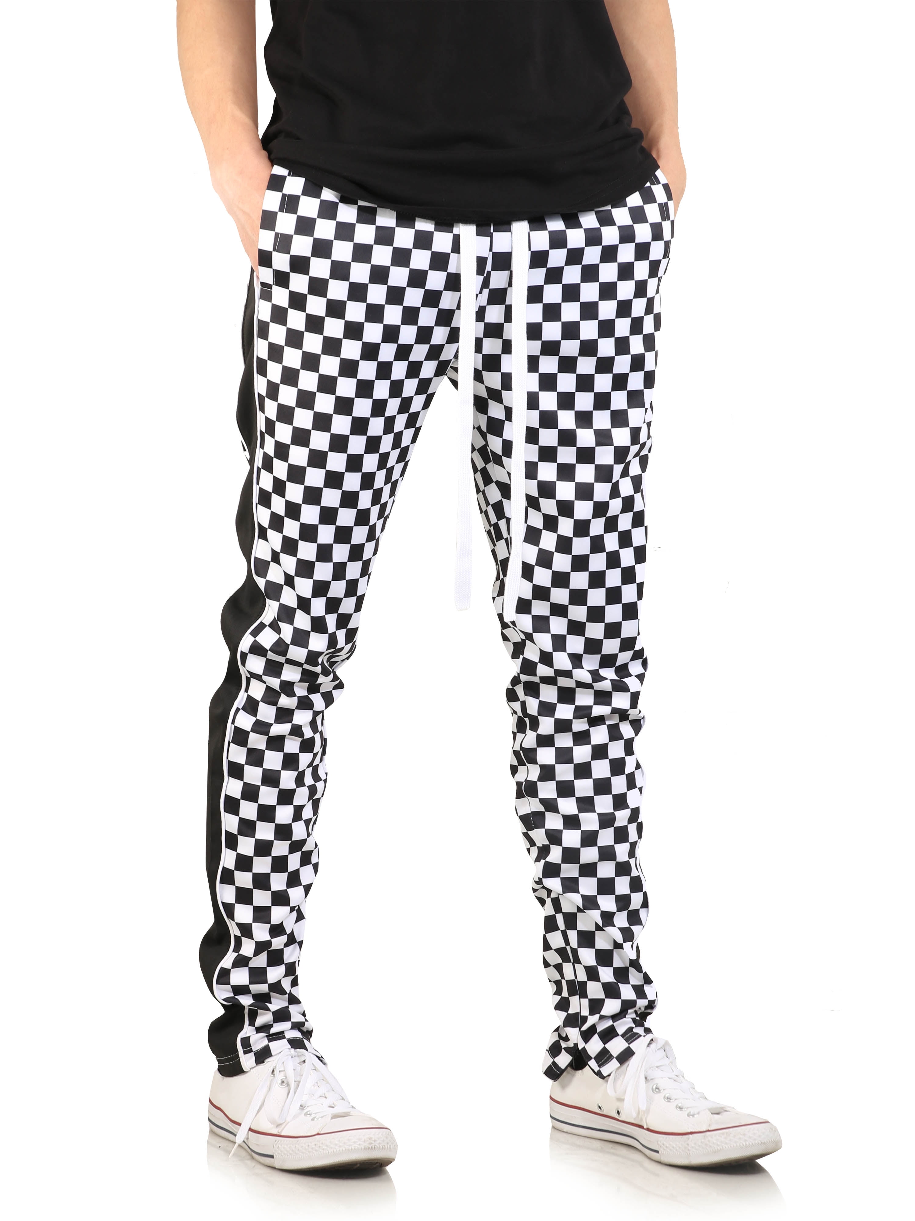 checkered stretch pants