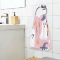 thumbnail image 3 of Yayeee 2 Pack Hand Towels for Bathroom 100% Cotton 16" x 28" Soft Absorbent Kitchen Towel, Cartoon Halloween Ghosts, 3 of 7