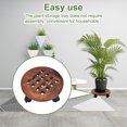 thumbnail image 3 of thinsony Wood Plant Stand Round Rolling Tray with Rotating Wheels Indoor Outdoor Pots Storage Rack for Home Garden, Type 2, 25cm, 3 of 6