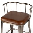 thumbnail image 4 of Coriander Iron & Leather Counter Stool - Brown, 4 of 5