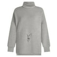thumbnail image 5 of Siilsaa Womens Turtleneck Sweatshirts Drawstring Waist Pullover Tops Loose Fit Long Sleeve Hoodies 2024 Fall Preppy Outfits Grey,2XL, 5 of 5