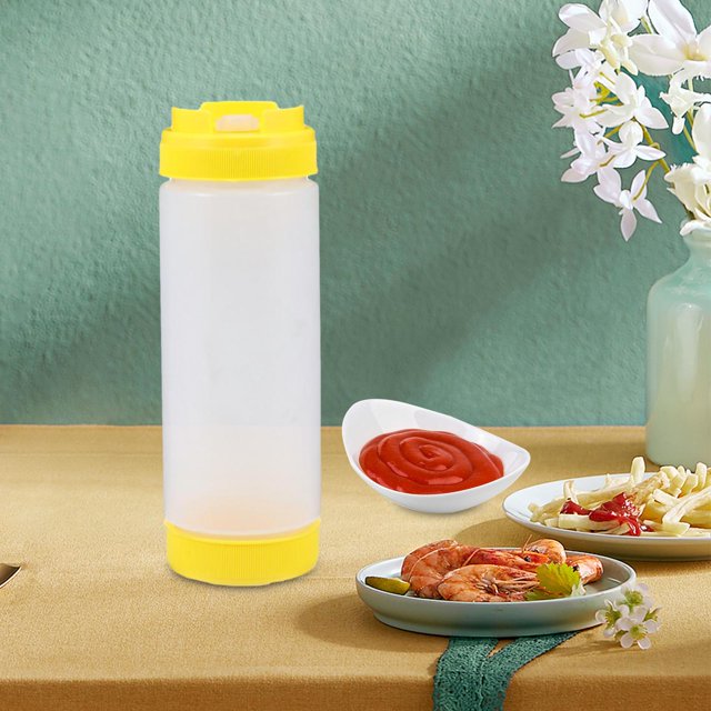 de portátiles, de Ketchup rellenable, exprimibles, exprimidor de para restaurante, s de Ketchup, Amarillo Baoblaze Botellas De Salsa
