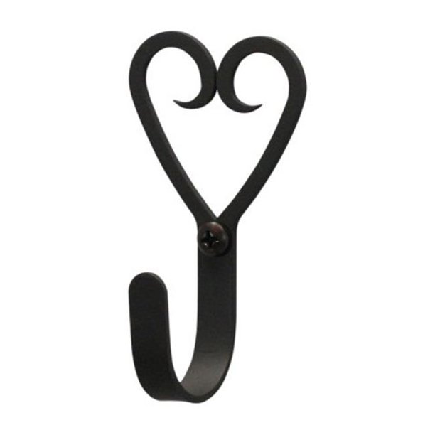 Open Heart Wall Hook Small Black