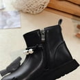thumbnail image 7 of Viluyesy Girls Boots Soild Color Casual Fashion Pull On Flat Bottom Keep Warm Fall and Winter Shoes for Girls Black US 8.5, 7 of 7