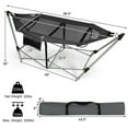 thumbnail image 2 of Gymax Folding Hammock Indoor & Outdoor Hammock with Side Pocket & Iron Stand Grey, 2 of 10
