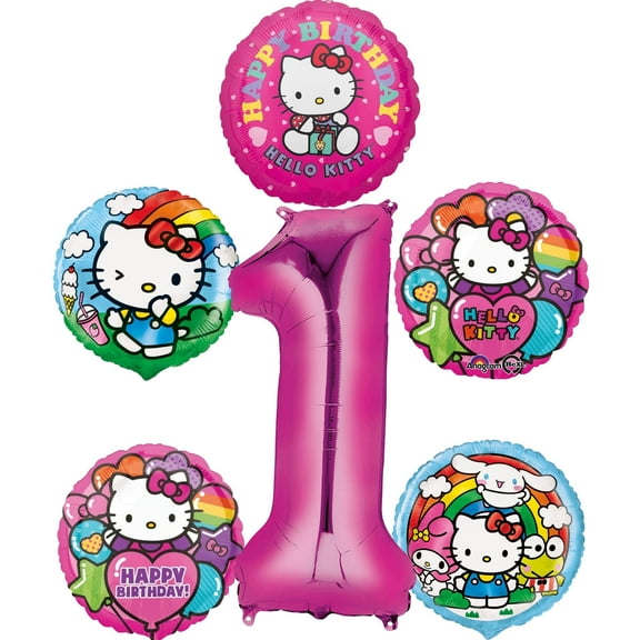 Hello Kitty 1st Birthday Party Supplies Balloon Bouquet Decorations