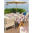thumbnail image 5 of Outdoor Tablecloth with Umbrella Hole for Patio/Picnic/Party/Camping, Cherry Flowers Waterproof Table Cloth Rectangle Table Cover Washable, Spring Modern Pink Floral Branch on Linen (54"x 80"), 5 of 8