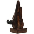 thumbnail image 5 of Benzara Hand Carved Wooden Nose Shaped Spectacle Holder With Mustache, Brown, 5 of 5