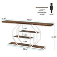 thumbnail image 7 of Tribesigns 70.9 inch Extra Long Console Table, Modern White Sofa Table Behind Couch with Storage, 4 Tier Entryway Table Accent Table for Living Room, Entrance, Hallway, Foyer, Walnut, 7 of 7