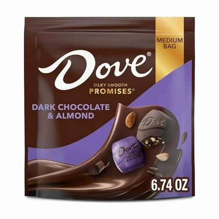 DOVE PROMISES Dark Chocolate & Almond Candy, 6.74 oz Bag