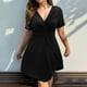 thumbnail image 2 of Vestido Casual de Mujer, Cuello en V de Manga Corta de Tamaño Mayor para la Primavera, el Verano, la Playa, la Fiesta Y el Uso Diario, 2 of 8