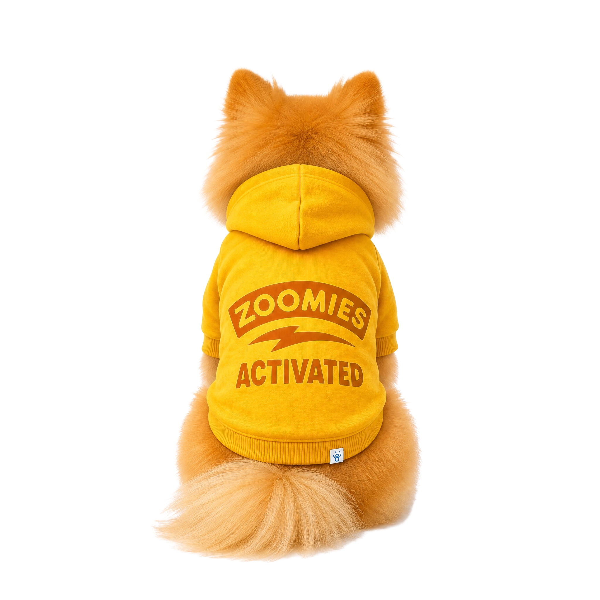 Oodles Zoomie Activated Fall Dog Hoodie, Yellow, Small