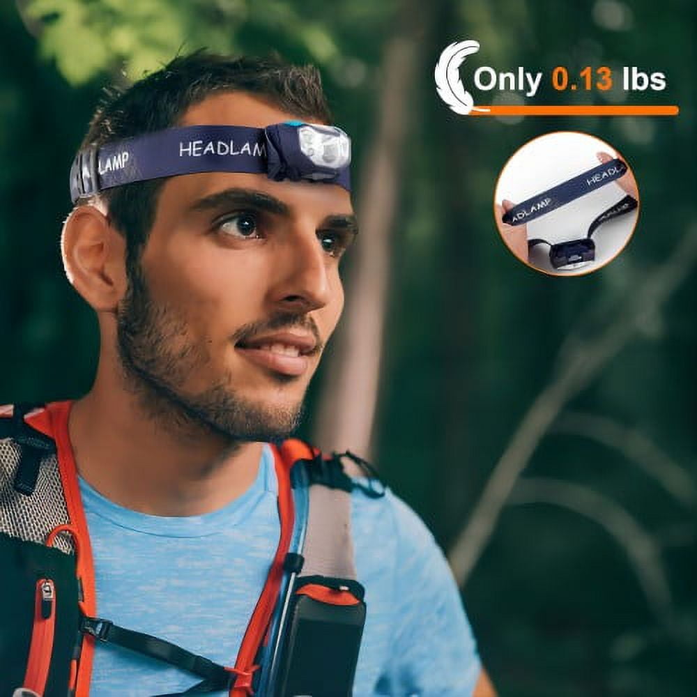 LETOUR 2PCS Lightweight Waterproof 350 Lumen LED Headlamp, Multi-Purpose Outdoor Lighting, Night Life Companion, White And Red Light With 5 Dimming Levels