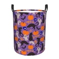 thumbnail image 1 of Balery Halloween Black Cats Cesta de ropa redonda con asas, impermeable, independiente, para ropa, juguetes, dormitorio y familia-Medium, 1 of 6