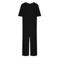 thumbnail image 4 of YI YI Rompers For Women,2024 Srping Summer Casual Wide Leg Jumpsuit Short Sleeve Crew Neck Oversized Baggy Overall XL Black, 4 of 9