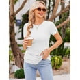 thumbnail image 6 of Ekouaer Women 3 Pack Shirts Maternity Clothes Side Ruched Pregnancy Blouse T Shirt Pregnant Tops Moms Shirt Black/Dirty Pink/White, 6 of 7