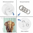 thumbnail image 6 of Sunglasses Elephant Bathroom Shower Curtains with Hooks, Retro Funny Elephant Green Background Waterproof Fabric Washable Shower Curtain for Home Hotel Bathtub Decor 72x72 Inch, 6 of 9