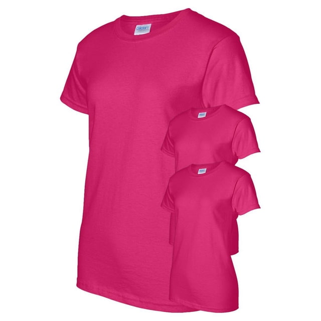 Gildan T-Shirt Sans Coutures Prélavé pour Femmes, Lot de 3