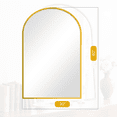 thumbnail image 4 of JIOABL 30"x 40" Arched Shatterproof Bathroom Mirror, Tempered Glass, 2 Sided Anti-Rust for Vanity Wall Decor, Gold, 4 of 8